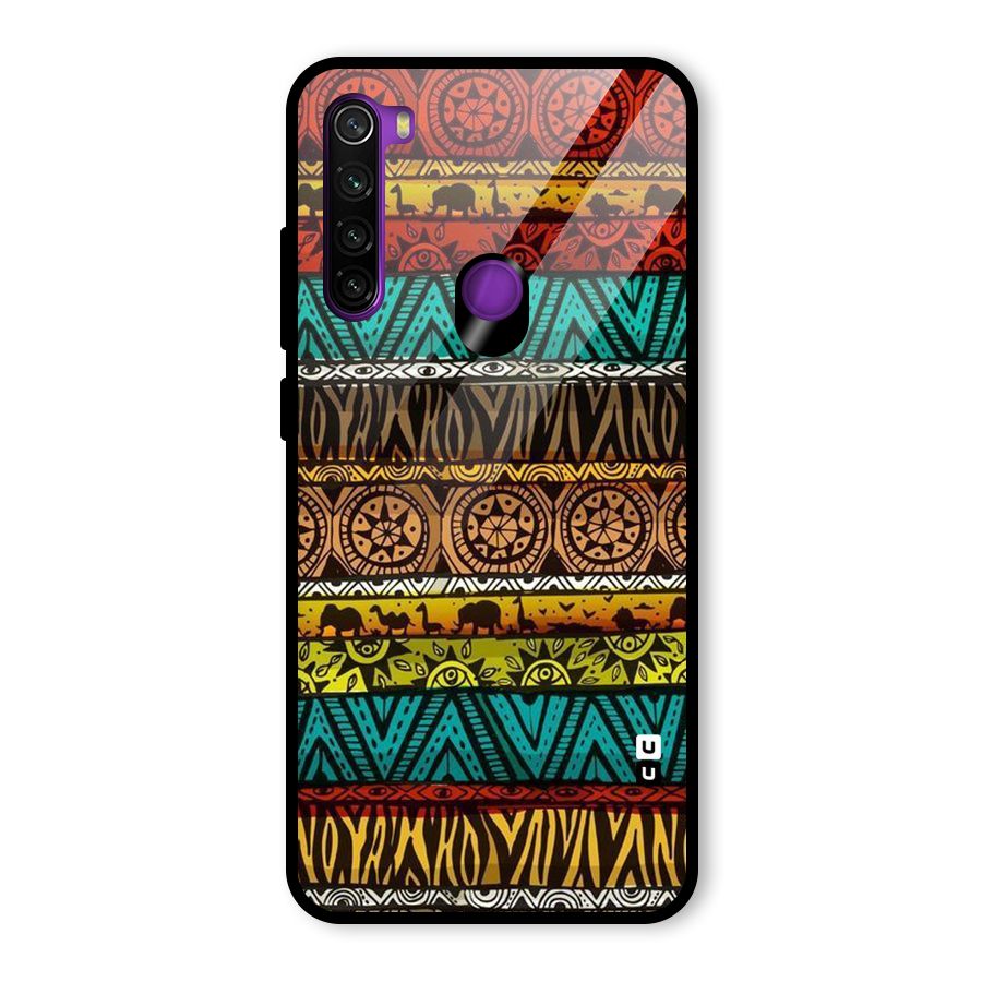 African Design Pattern Glass Back Case for Redmi Note 8