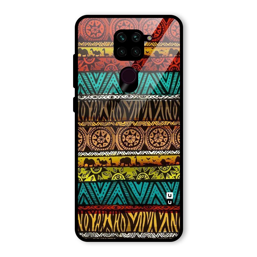 African Design Pattern Glass Back Case for Redmi Note 9