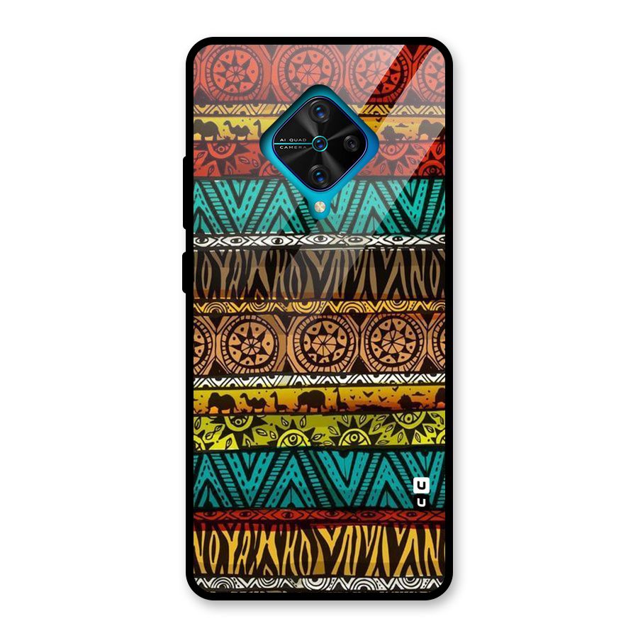 African Design Pattern Glass Back Case for Vivo S1 Pro