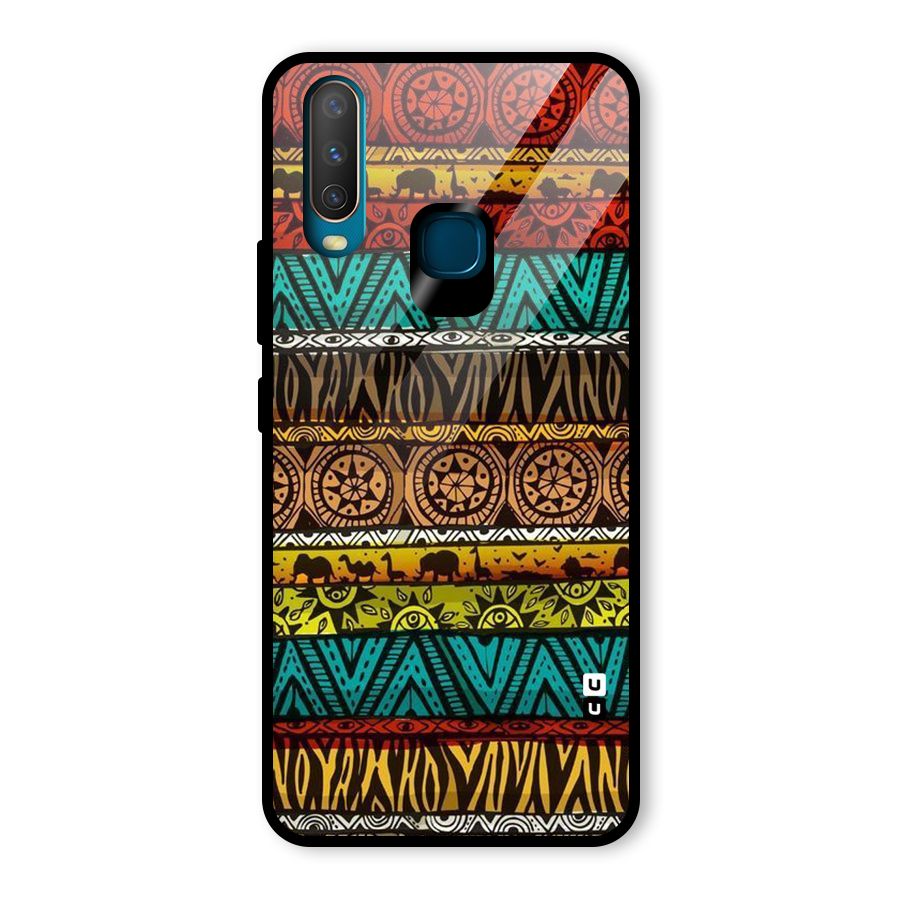 African Design Pattern Glass Back Case for Vivo U10