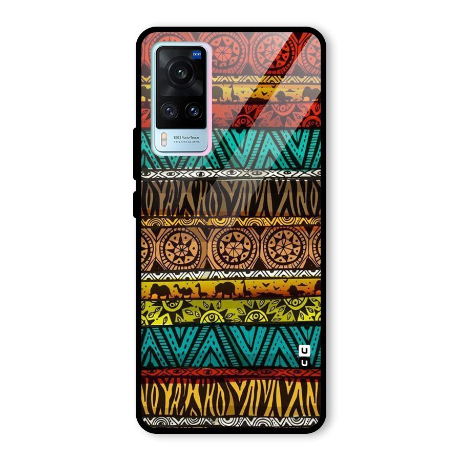 African Design Pattern Glass Back Case for Vivo X60