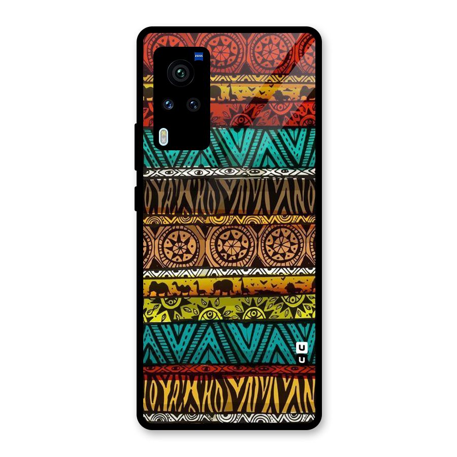 African Design Pattern Glass Back Case for Vivo X60 Pro