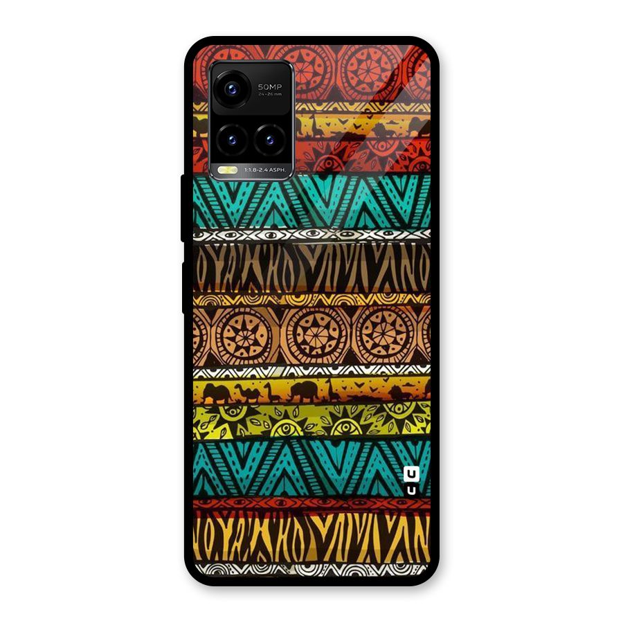 African Design Pattern Glass Back Case for Vivo Y21T