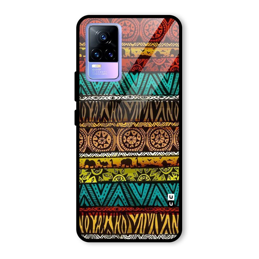 African Design Pattern Glass Back Case for Vivo Y73