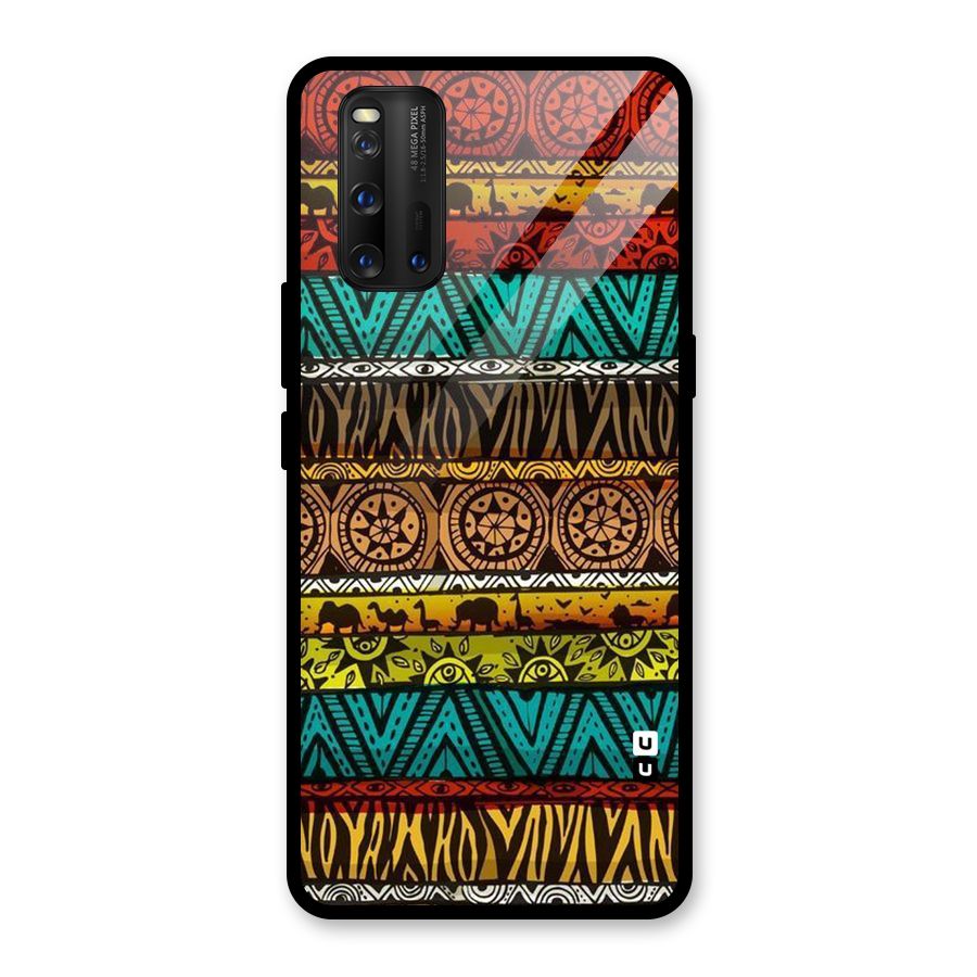 African Design Pattern Glass Back Case for Vivo iQOO 3