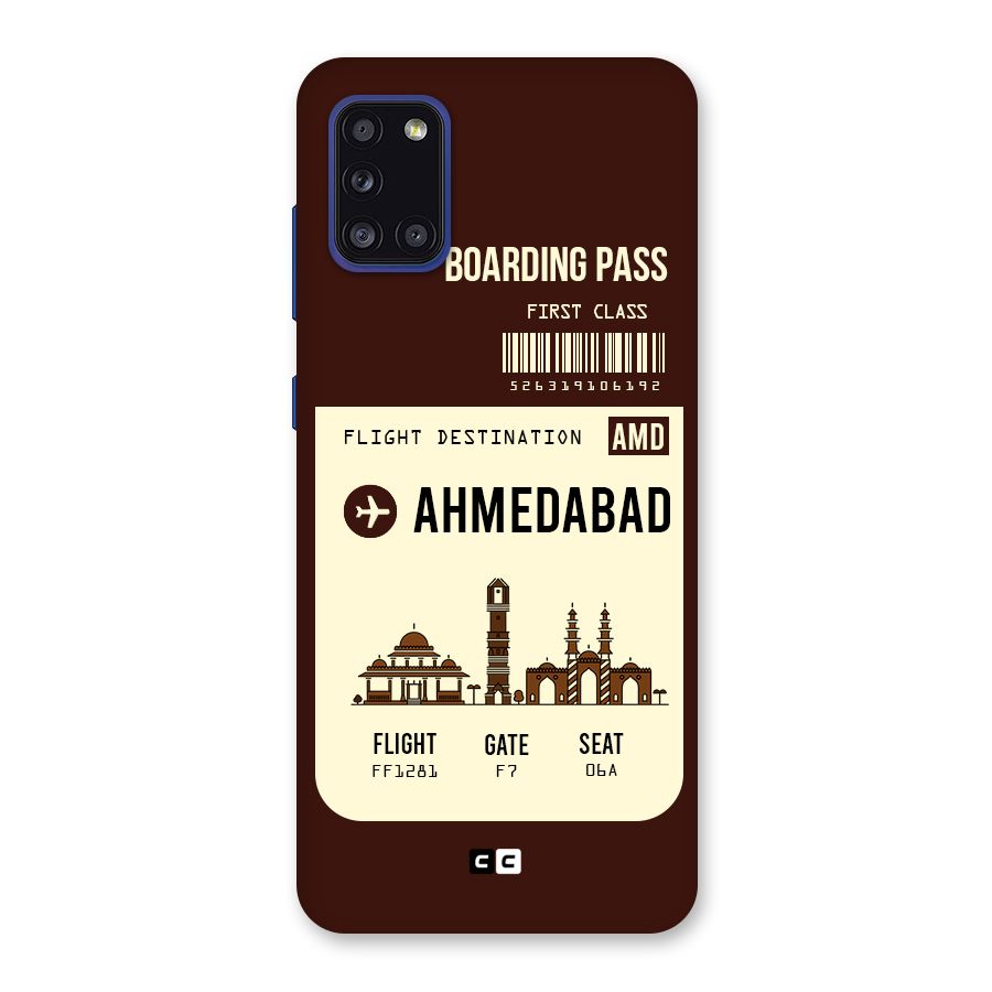 Ahmedabad Boarding Pass Back Case for Galaxy A31