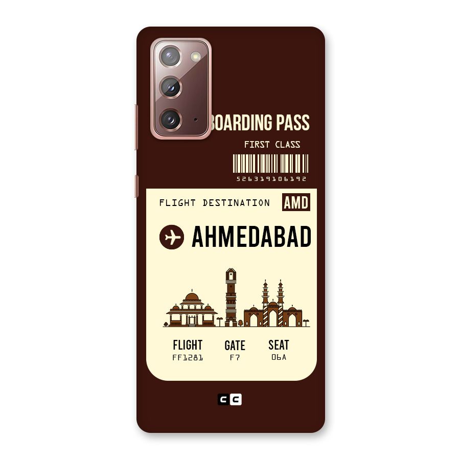 Ahmedabad Boarding Pass Back Case for Galaxy Note 20