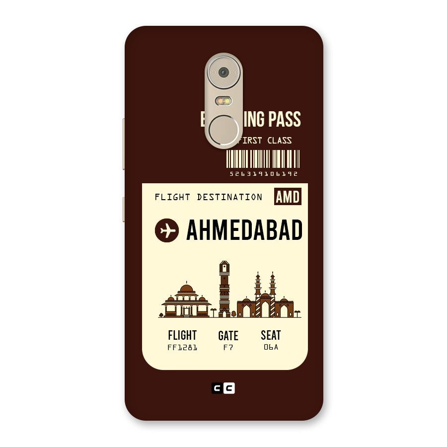 Ahmedabad Boarding Pass Back Case for Lenovo K6 Note