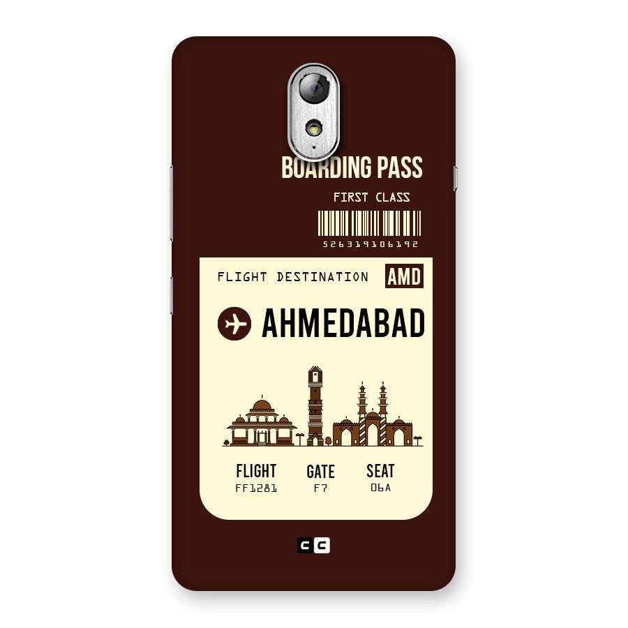 Ahmedabad Boarding Pass Back Case for Lenovo Vibe P1M