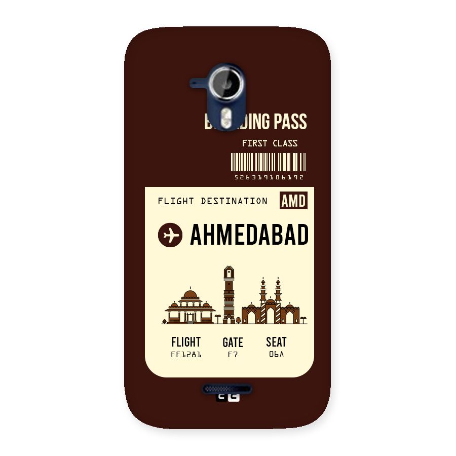 Ahmedabad Boarding Pass Back Case for Micromax Canvas Magnus A117