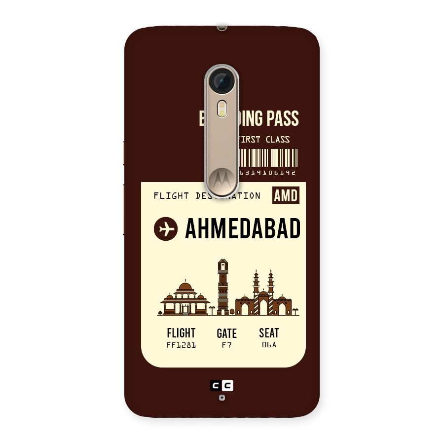 Ahmedabad Boarding Pass Back Case for Motorola Moto X Style