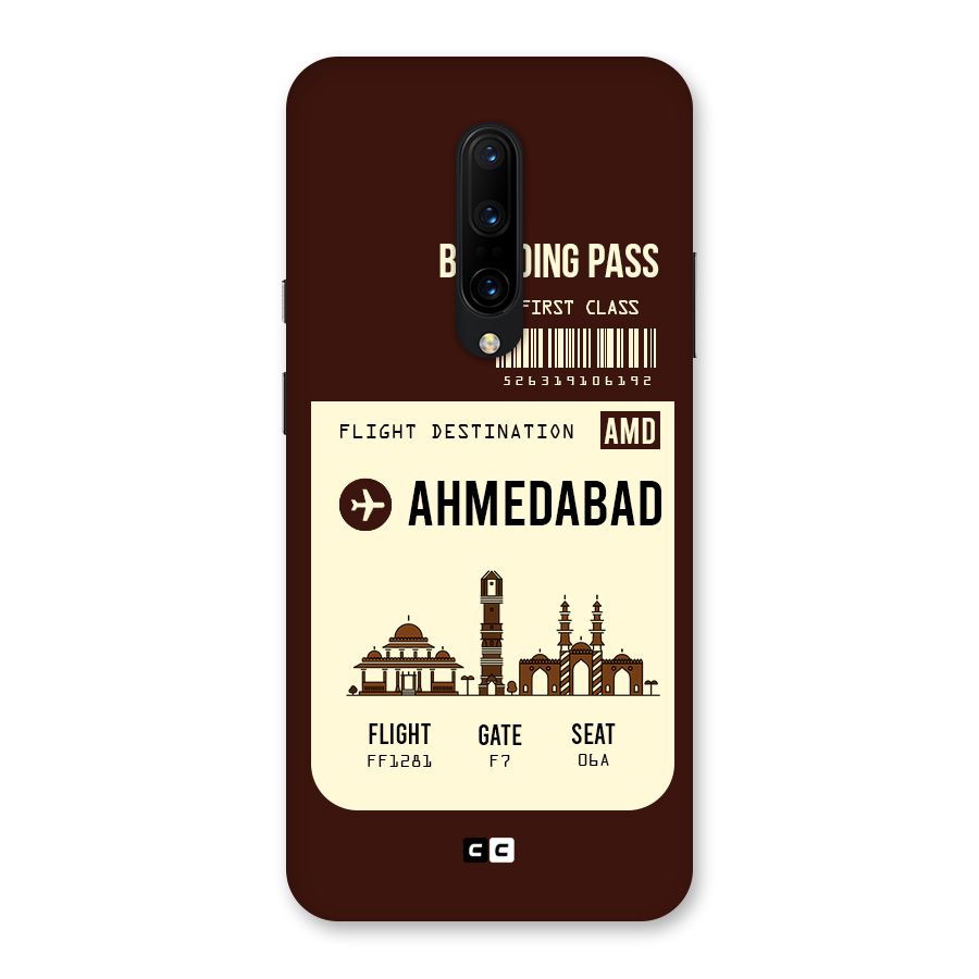 Ahmedabad Boarding Pass Back Case for OnePlus 7 Pro