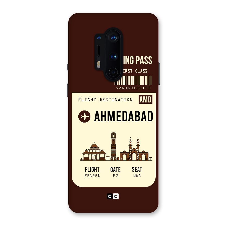 Ahmedabad Boarding Pass Back Case for OnePlus 8 Pro