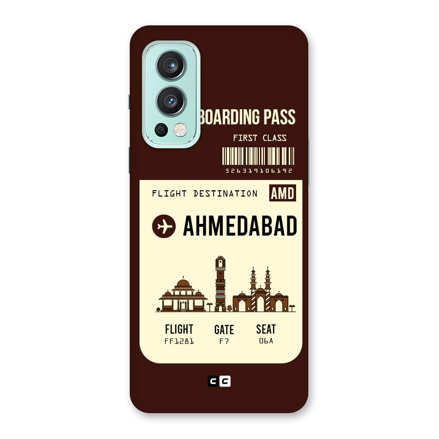 Ahmedabad Boarding Pass Back Case for OnePlus Nord 2 5G