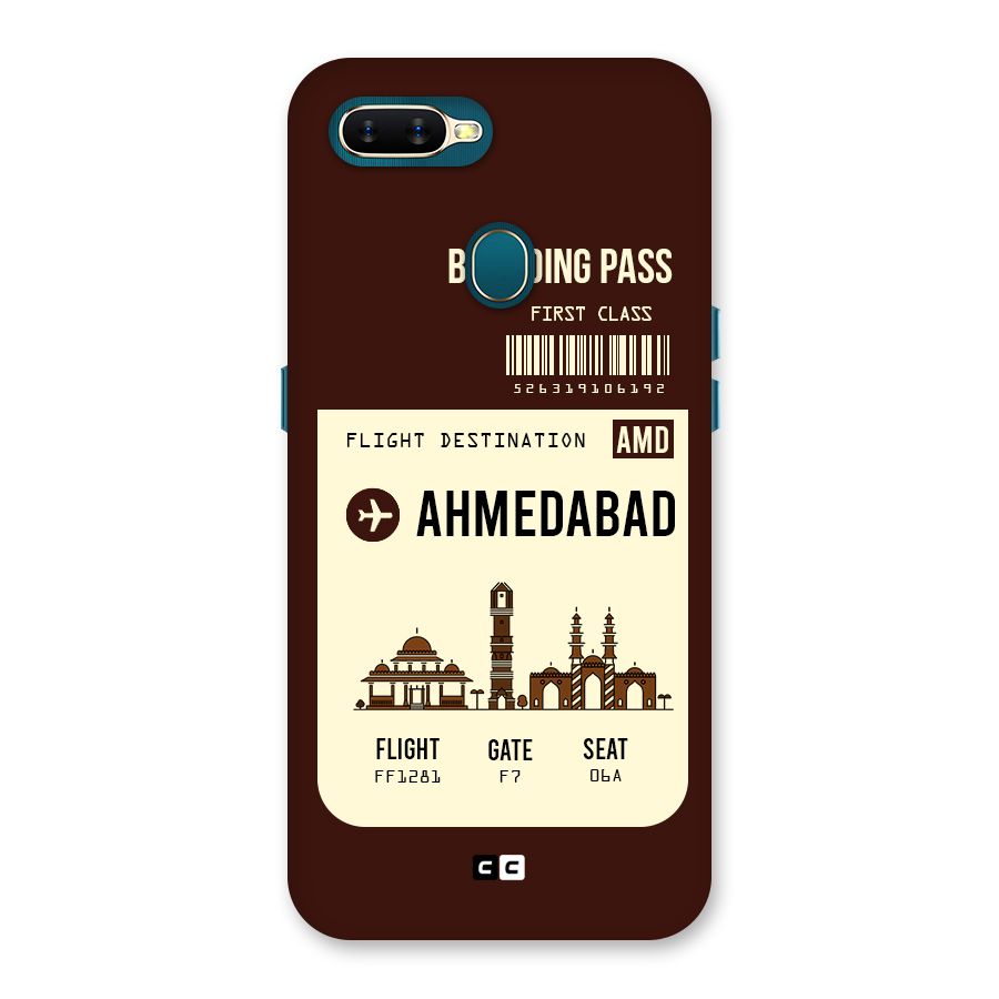 Ahmedabad Boarding Pass Back Case for Oppo A11k