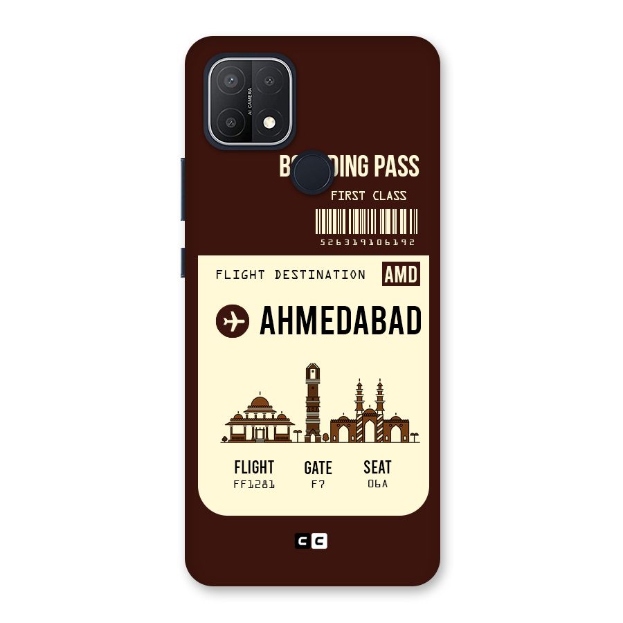 Ahmedabad Boarding Pass Back Case for Oppo A15