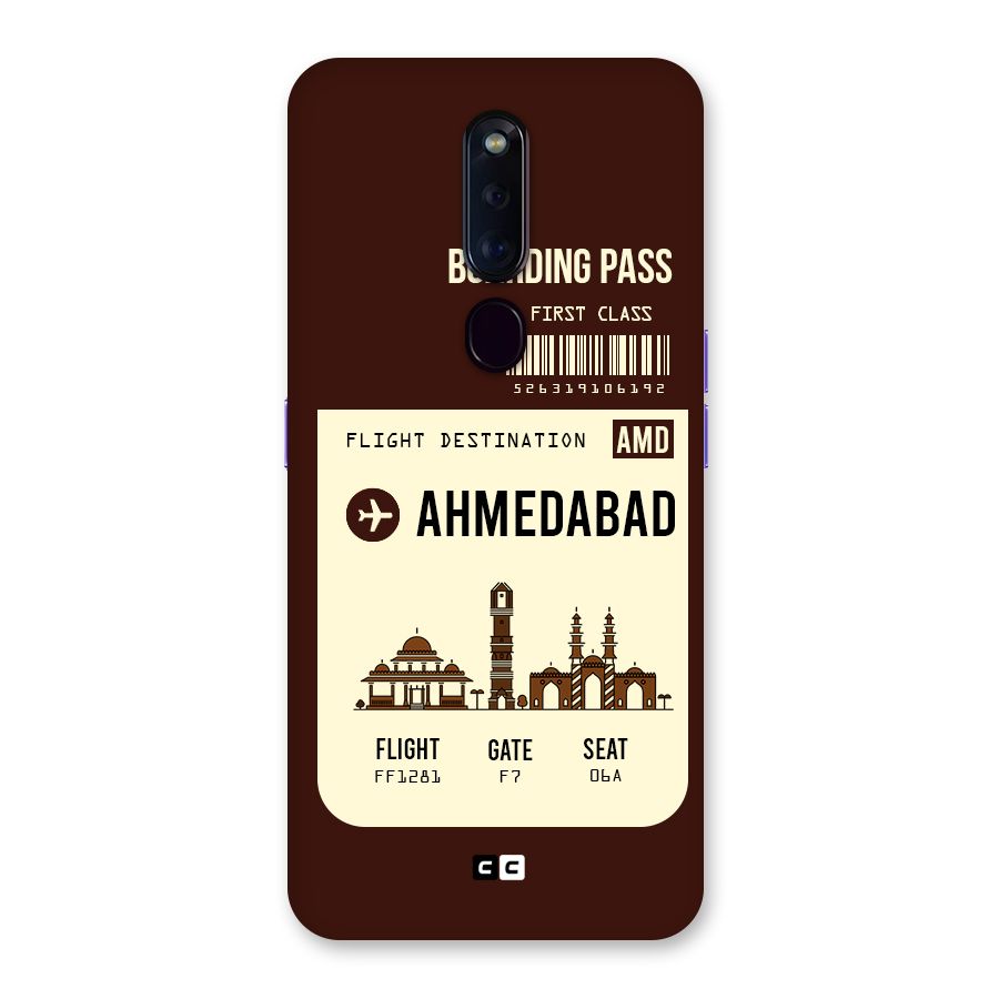Ahmedabad Boarding Pass Back Case for Oppo F11 Pro