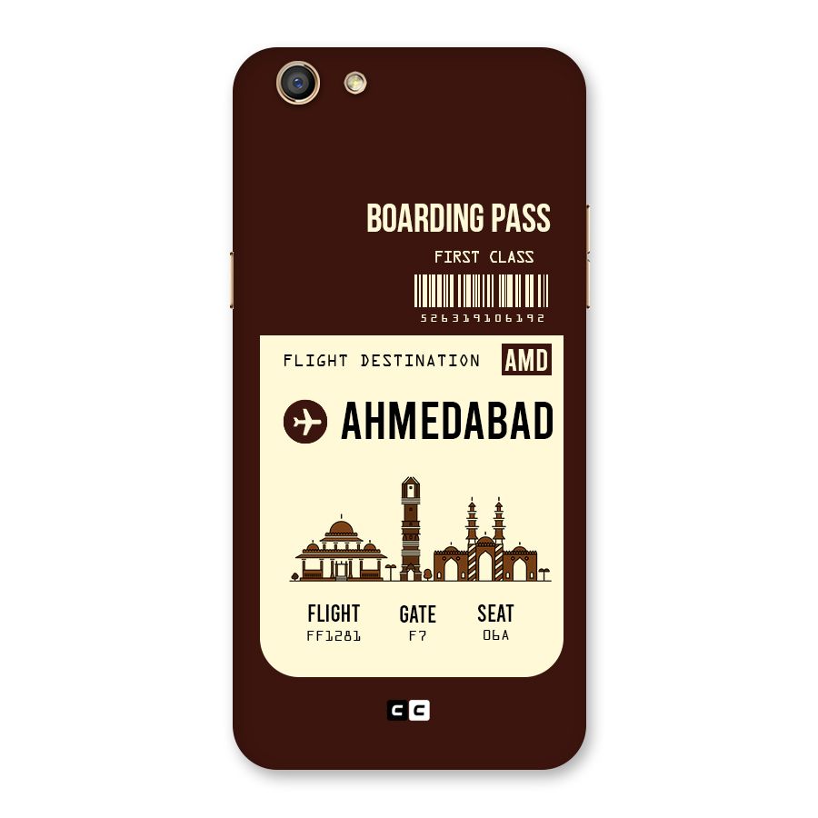 Ahmedabad Boarding Pass Back Case for Oppo F3
