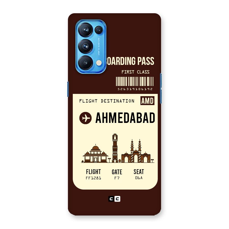 Ahmedabad Boarding Pass Back Case for Oppo Reno5 Pro 5G