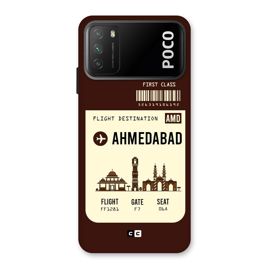 Ahmedabad Boarding Pass Back Case for Poco M3