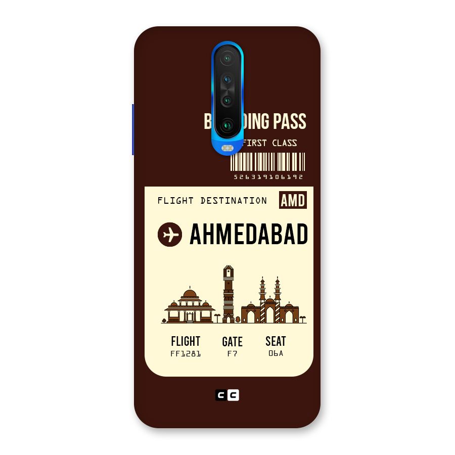 Ahmedabad Boarding Pass Back Case for Poco X2