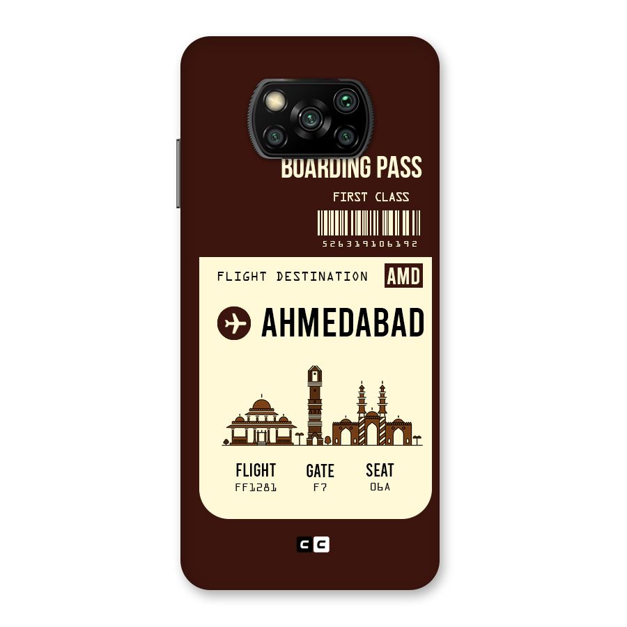 Ahmedabad Boarding Pass Back Case for Poco X3
