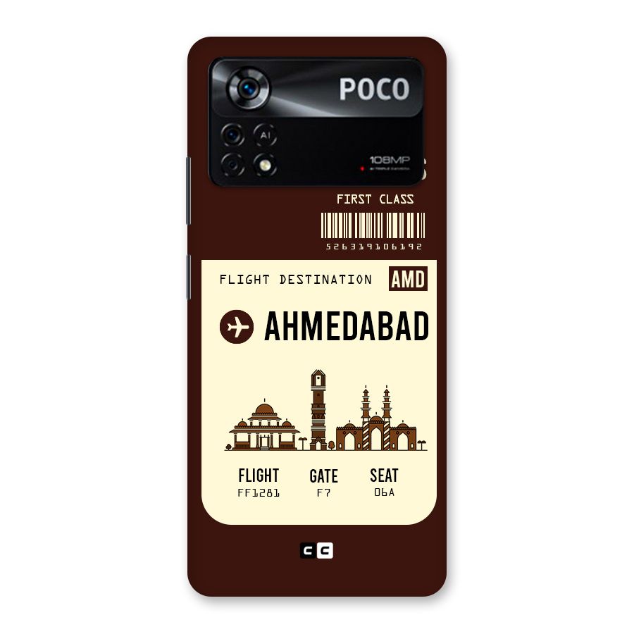 Ahmedabad Boarding Pass Back Case for Poco X4 Pro 5G