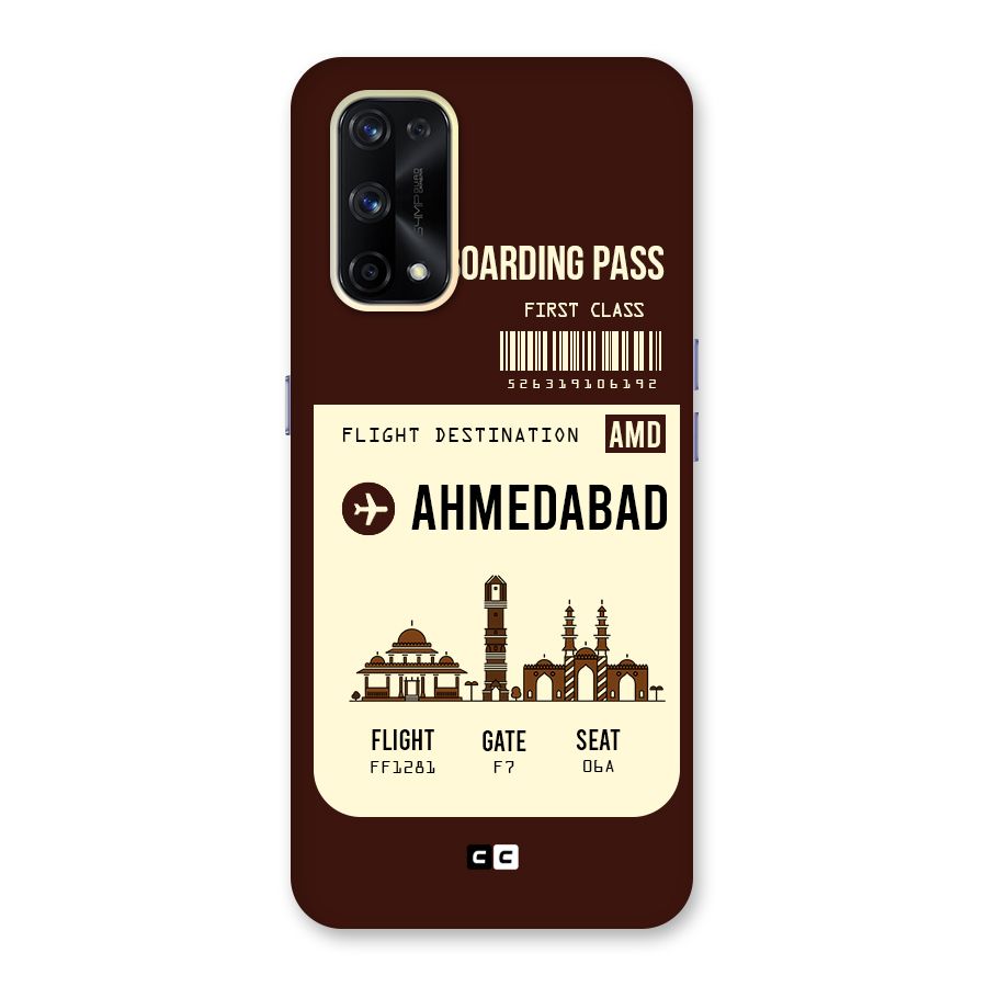 Ahmedabad Boarding Pass Glass Back Case for Realme X7 Pro