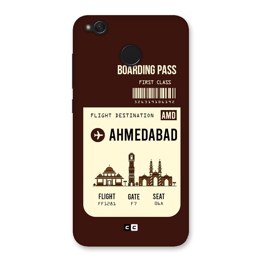 Ahmedabad Boarding Pass Back Case for Redmi 4
