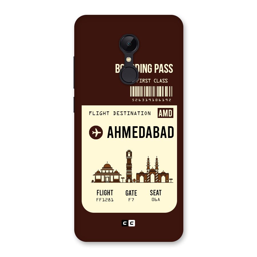 Ahmedabad Boarding Pass Back Case for Redmi 5