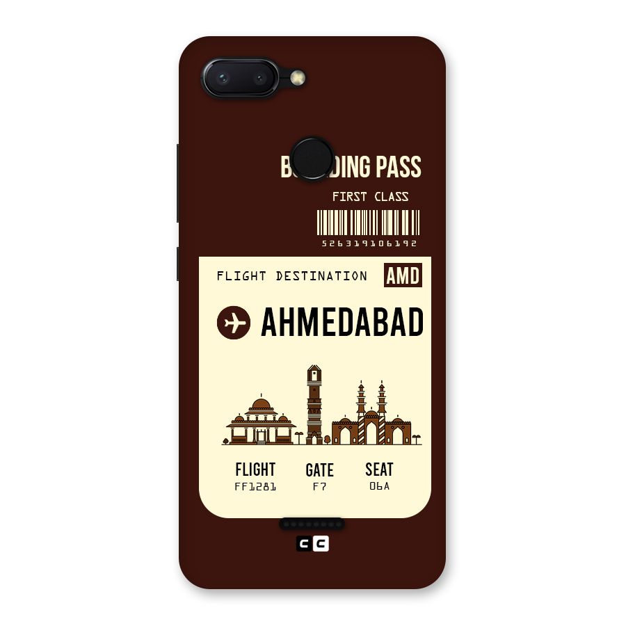 Ahmedabad Boarding Pass Back Case for Redmi 6
