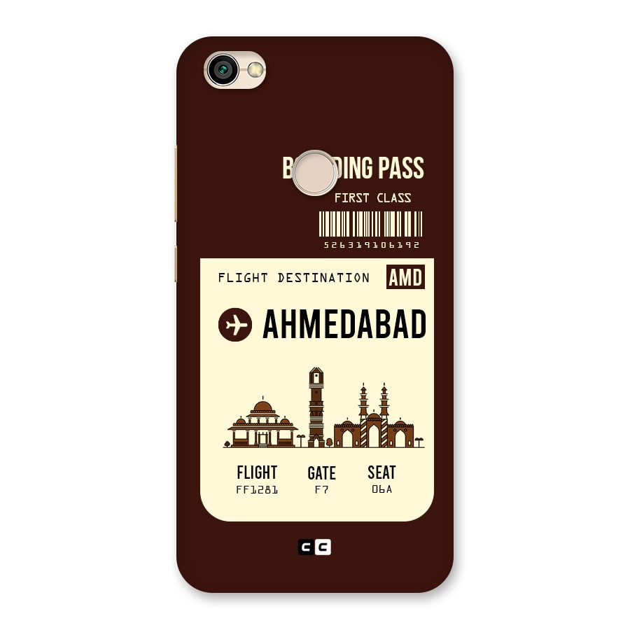 Ahmedabad Boarding Pass Back Case for Redmi Y1 2017
