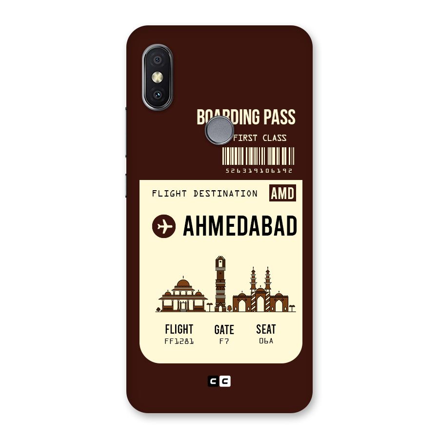Ahmedabad Boarding Pass Back Case for Redmi Y2