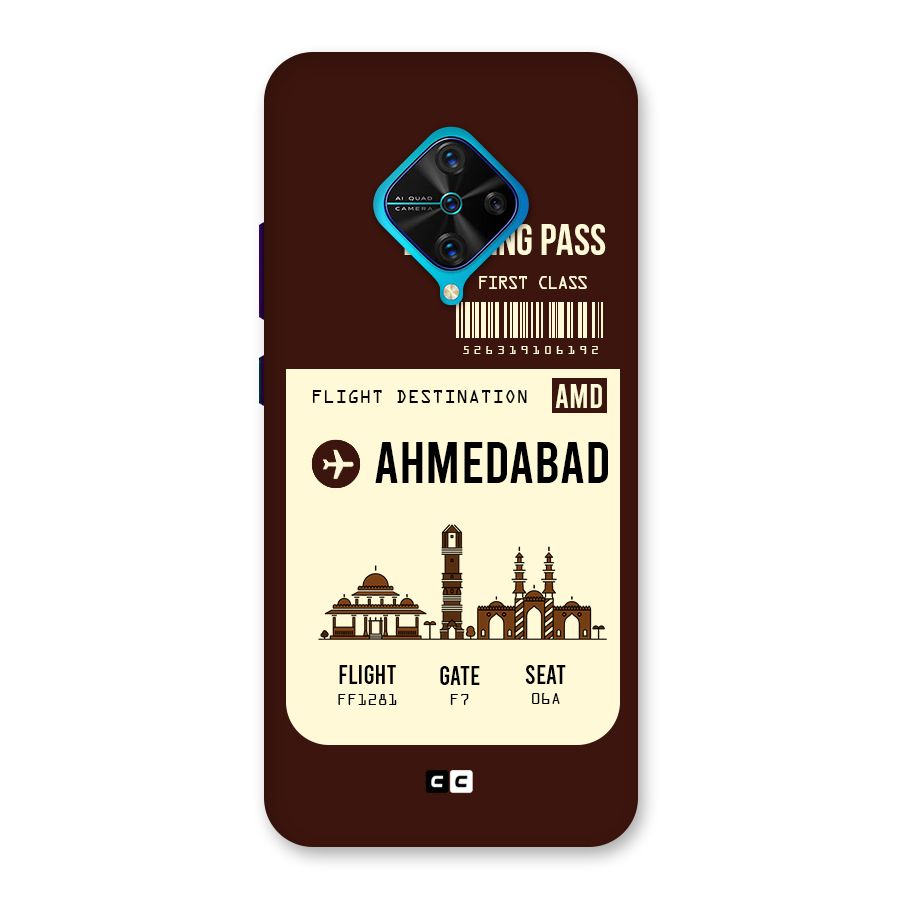 Ahmedabad Boarding Pass Back Case for Vivo S1 Pro
