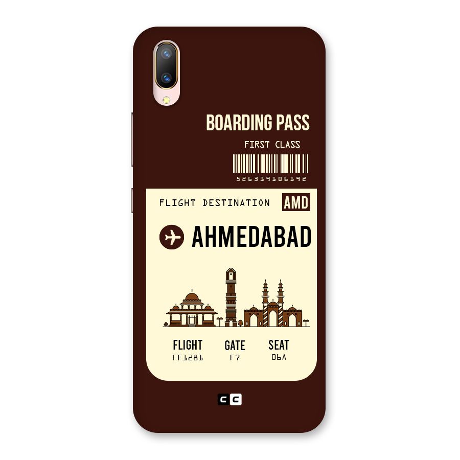 Ahmedabad Boarding Pass Back Case for Vivo V11 Pro