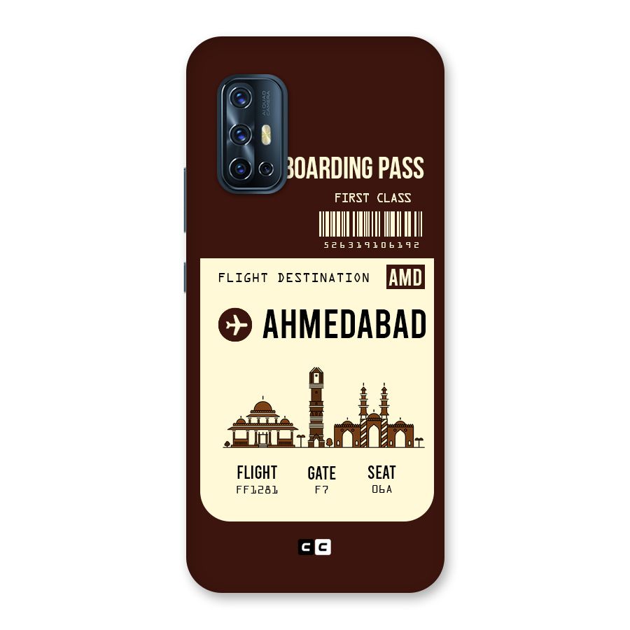 Ahmedabad Boarding Pass Back Case for Vivo V17