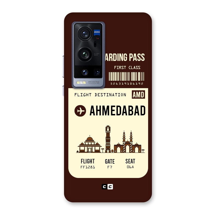 Ahmedabad Boarding Pass Back Case for Vivo X60 Pro Plus