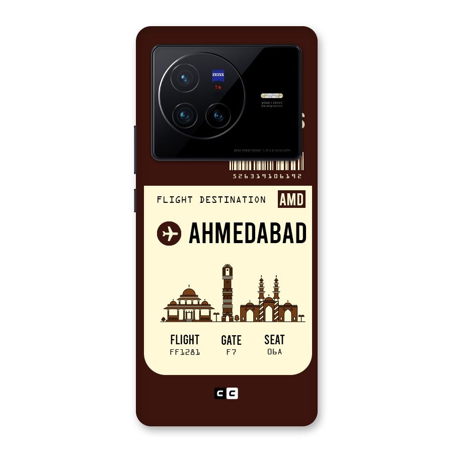 Ahmedabad Boarding Pass Back Case for Vivo X80
