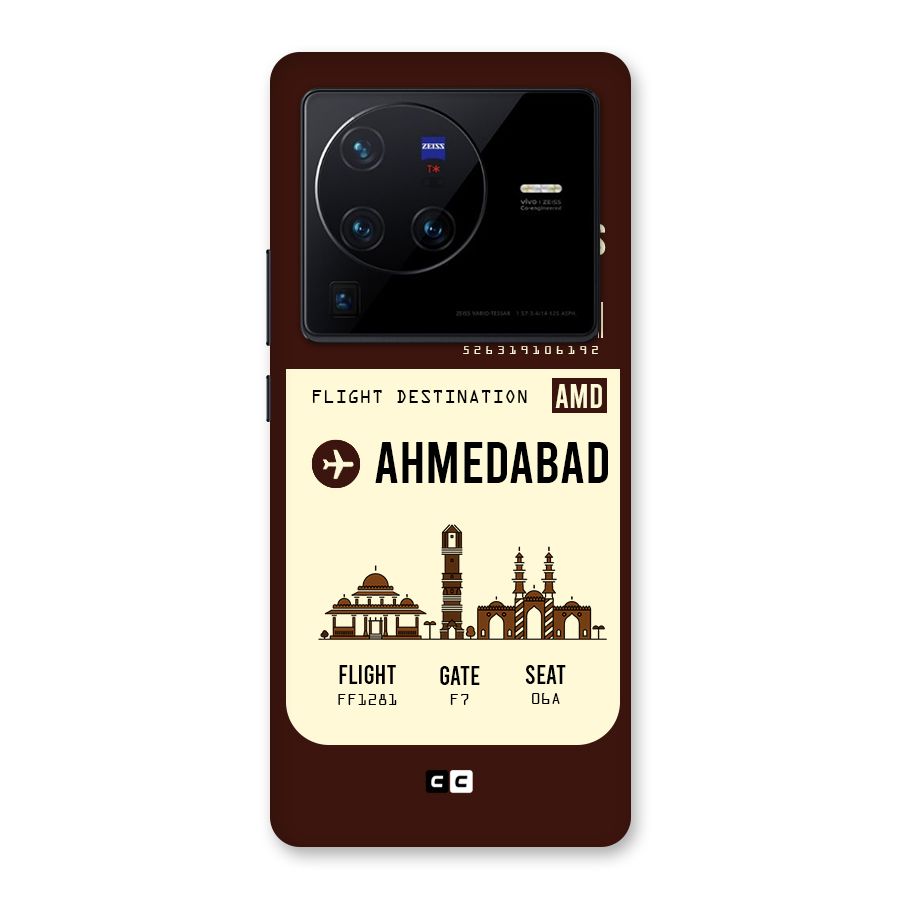 Ahmedabad Boarding Pass Back Case for Vivo X80 Pro