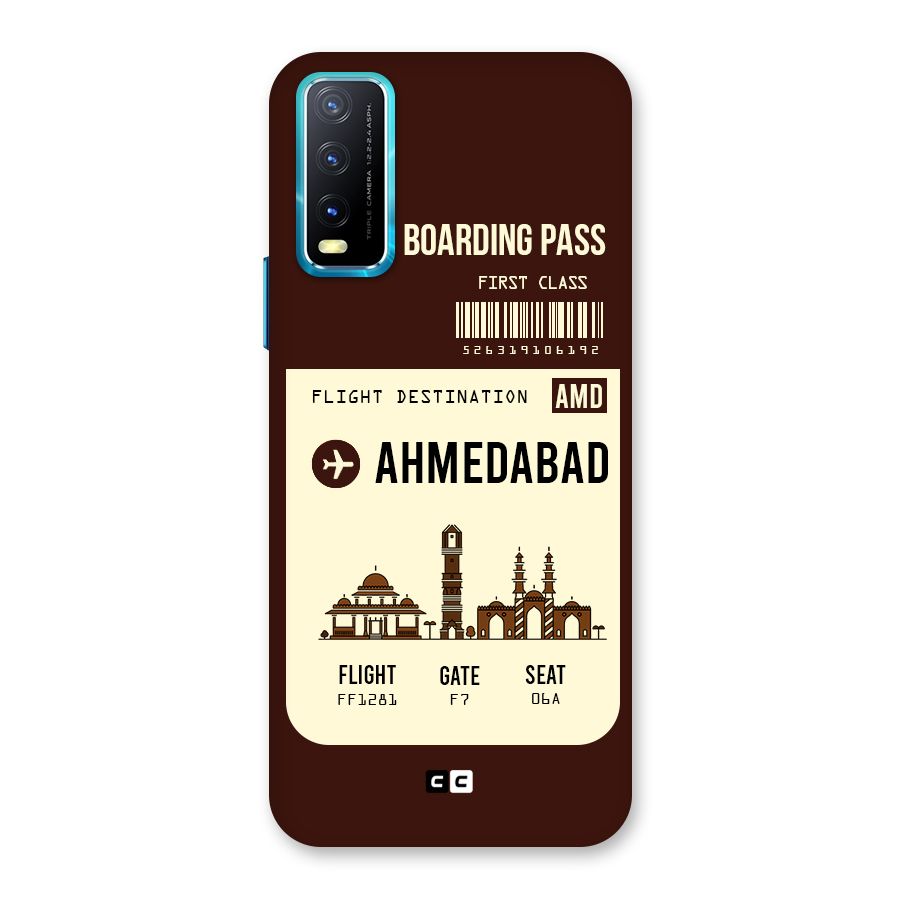 Ahmedabad Boarding Pass Back Case for Vivo Y20