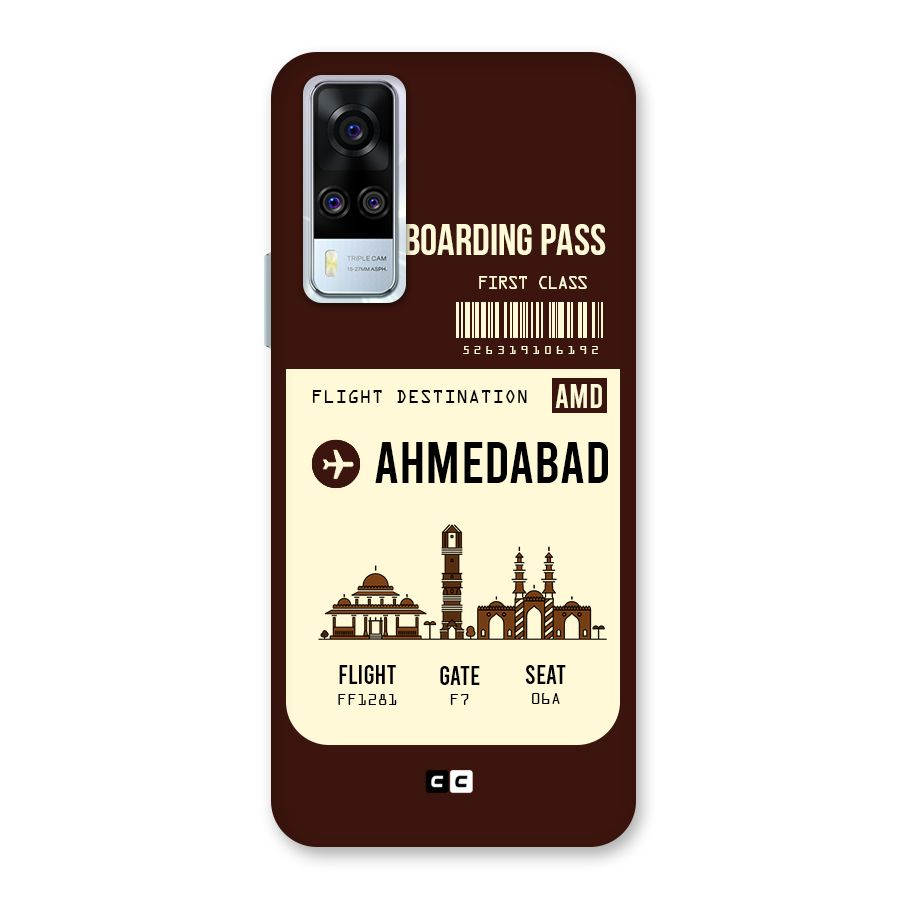 Ahmedabad Boarding Pass Back Case for Vivo Y31