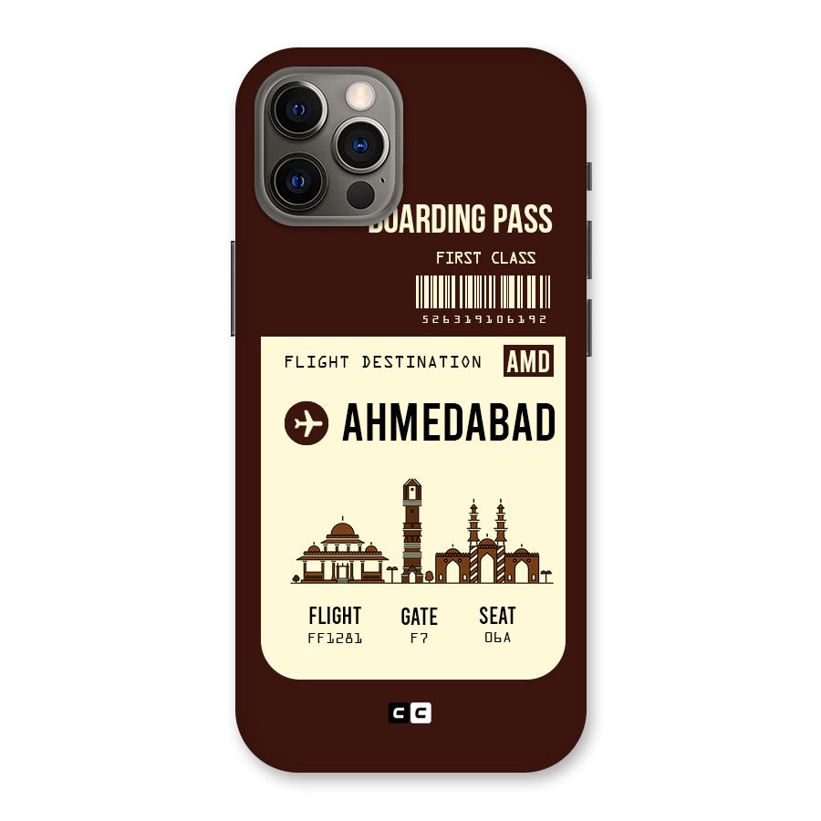 Ahmedabad Boarding Pass Back Case for iPhone 12 Pro