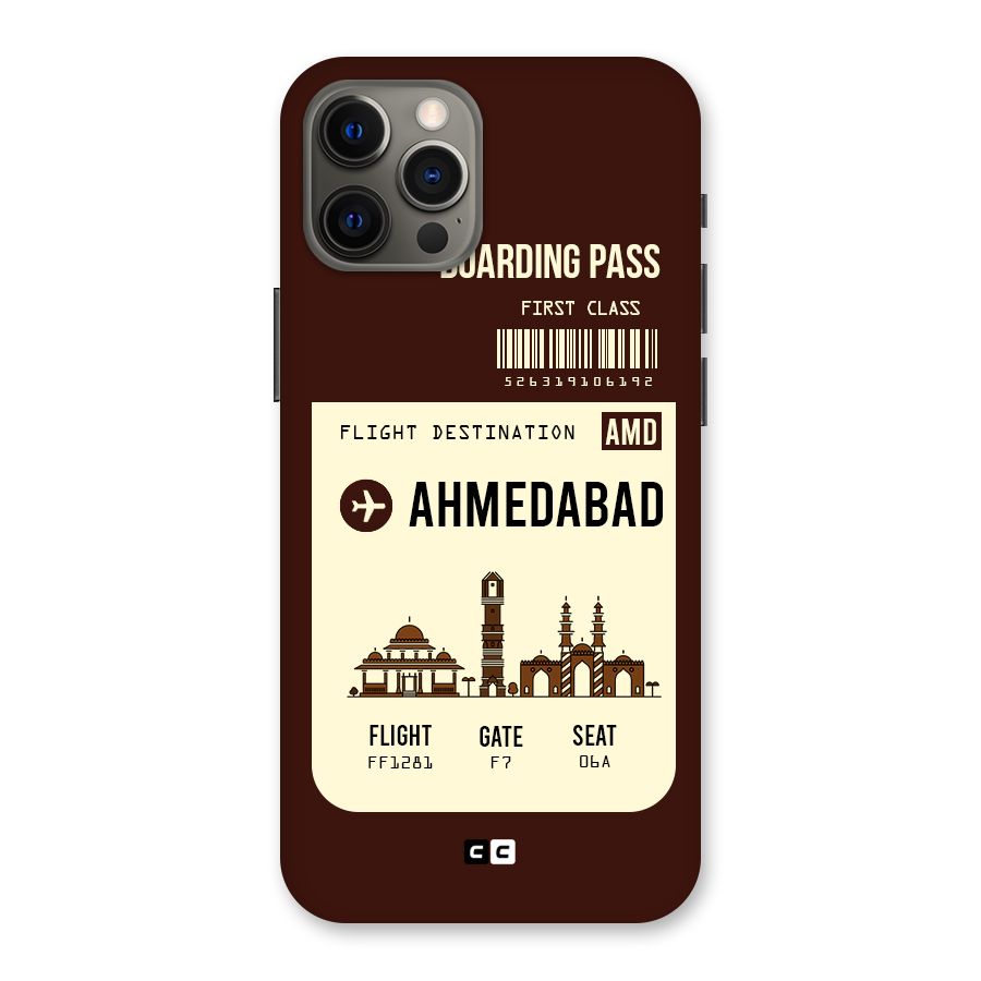Ahmedabad Boarding Pass Back Case for iPhone 12 Pro Max