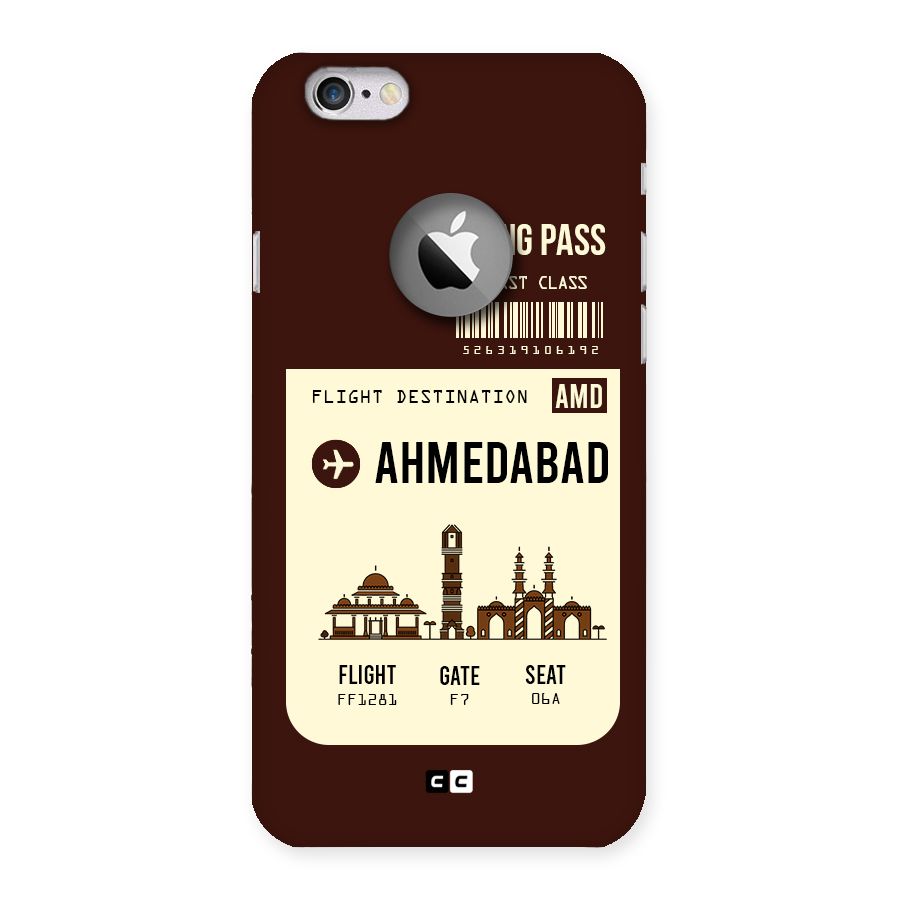 Ahmedabad Boarding Pass Back Case for iPhone 6 Logo Cut