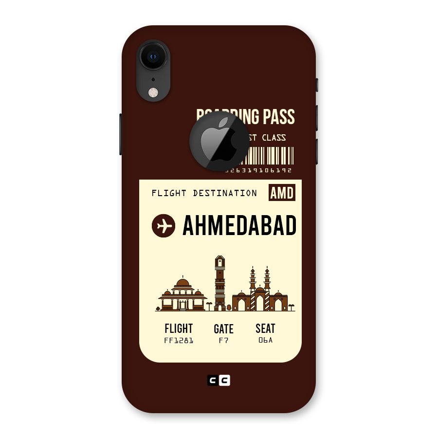 Ahmedabad Boarding Pass Back Case for iPhone XR Logo Cut