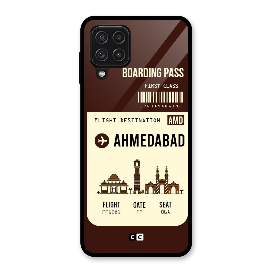 Ahmedabad Boarding Pass Glass Back Case for Galaxy A22 4G