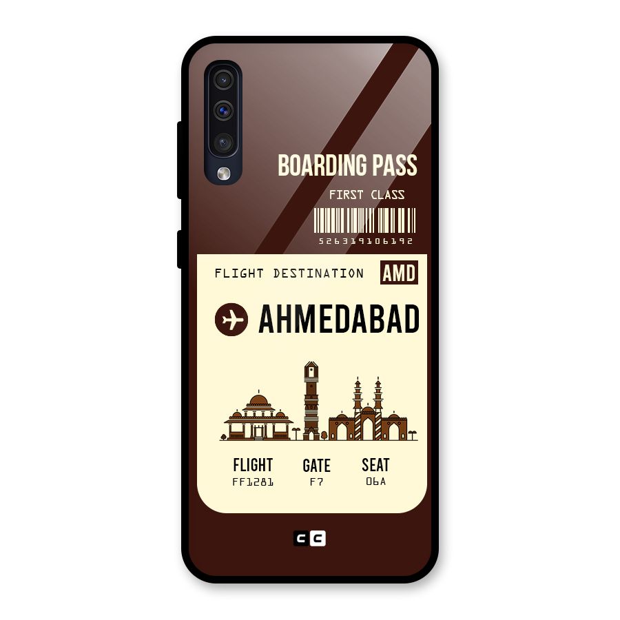 Ahmedabad Boarding Pass Glass Back Case for Galaxy A30s