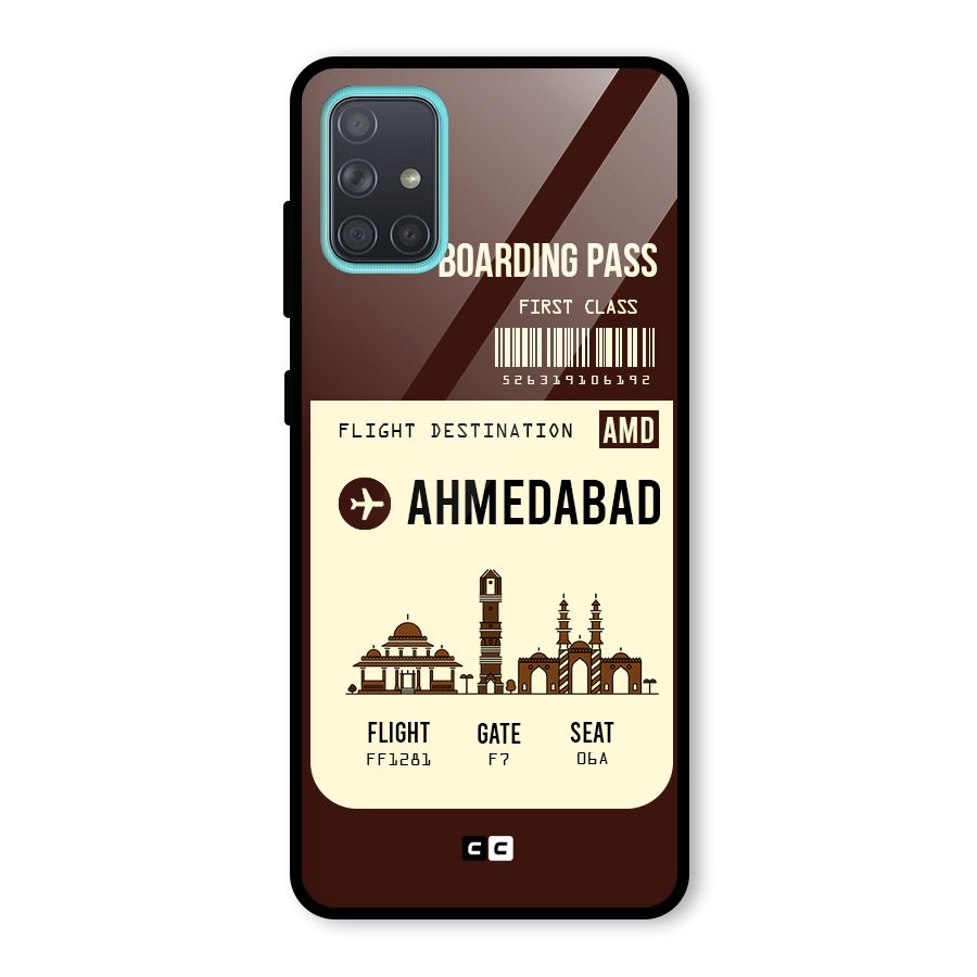 Ahmedabad Boarding Pass Glass Back Case for Galaxy A71