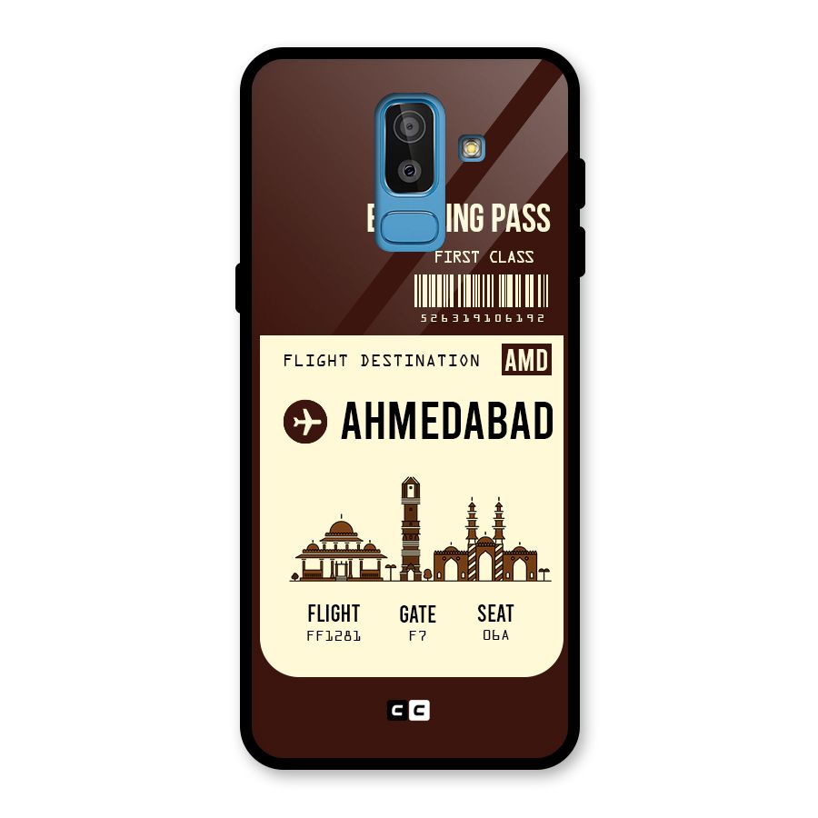 Ahmedabad Boarding Pass Glass Back Case for Galaxy J8