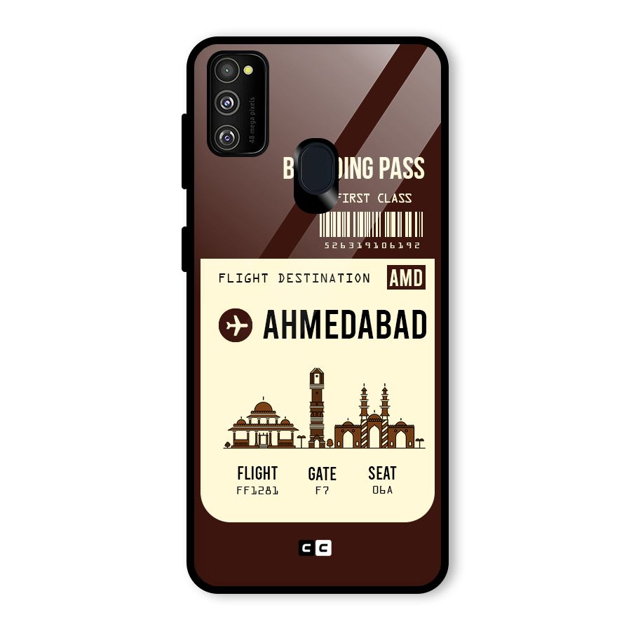 Ahmedabad Boarding Pass Glass Back Case for Galaxy M30s